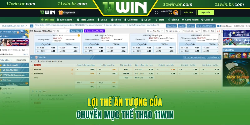 Thể Thao 11WIN 1 Lợi thế ấn tượng của chuyên mục thể thao 11WIN