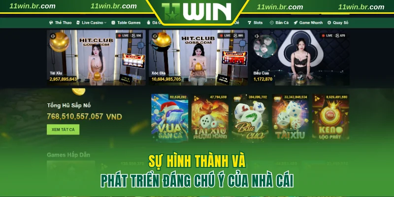 Giới Thiệu 11WIN - Sân Chơi Giải Trí Đạt Chuẩn Quốc Tế 2025 1 Sự hình thành và phát triển đáng chú ý của nhà cái